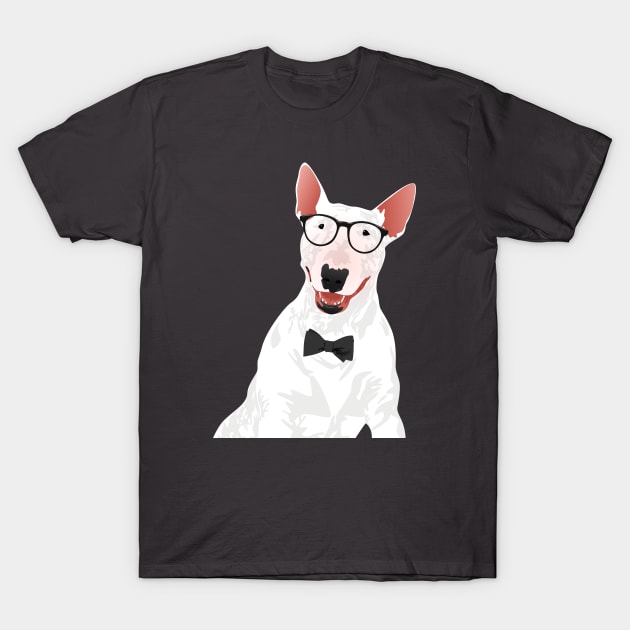 Hipster English Bull Terrier Dog T-Shirt T-Shirt by riin92